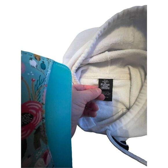 Disney Mens White Black Ombre Long Sleeve Jack Skellington Hoodie Size Medium - Picture 3 of 13